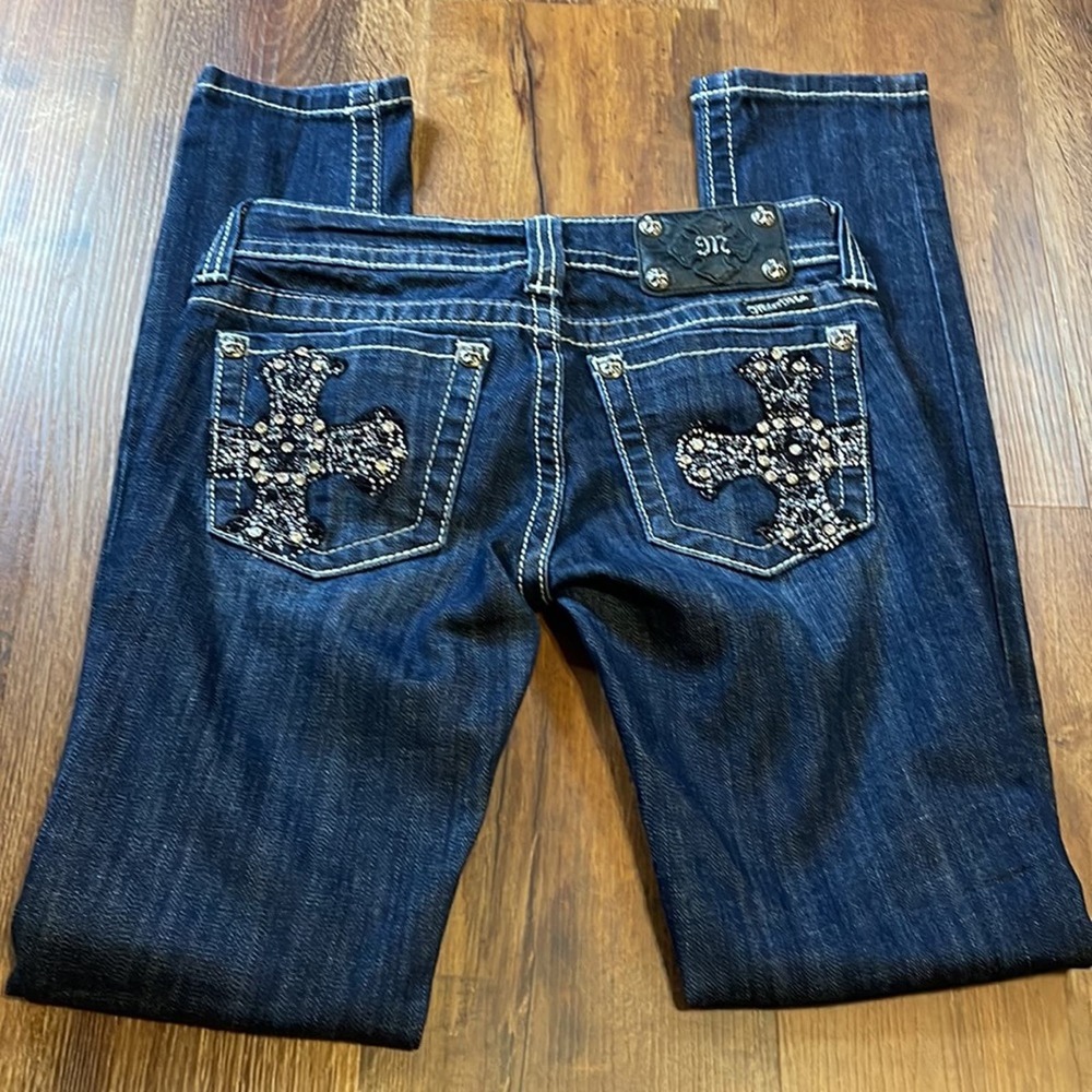 Miss Me Cross Embellished Pockets Skinny Jeans Women’s Size 25